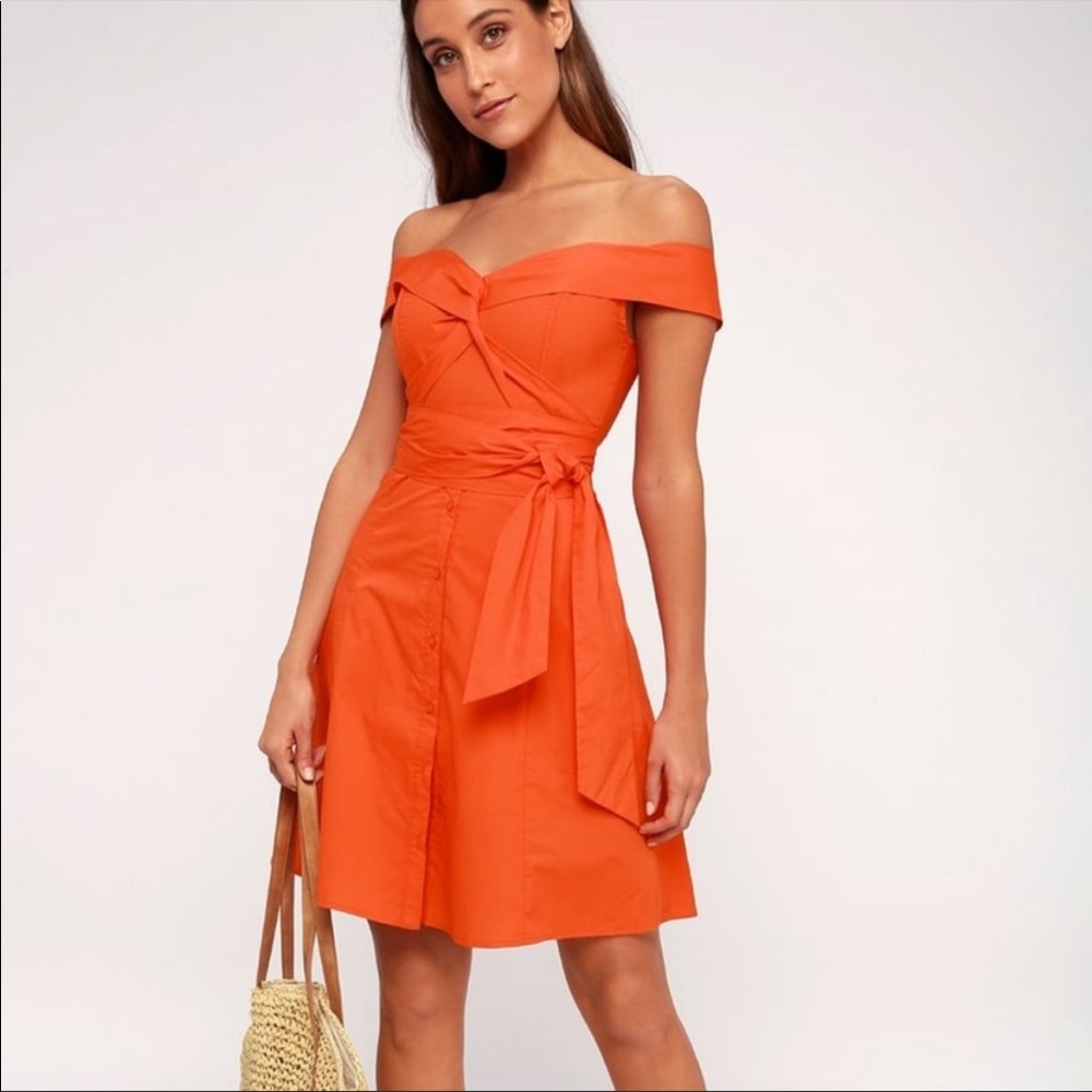 NWOT ASTR Brittany Off The Shoulder Midi Dress